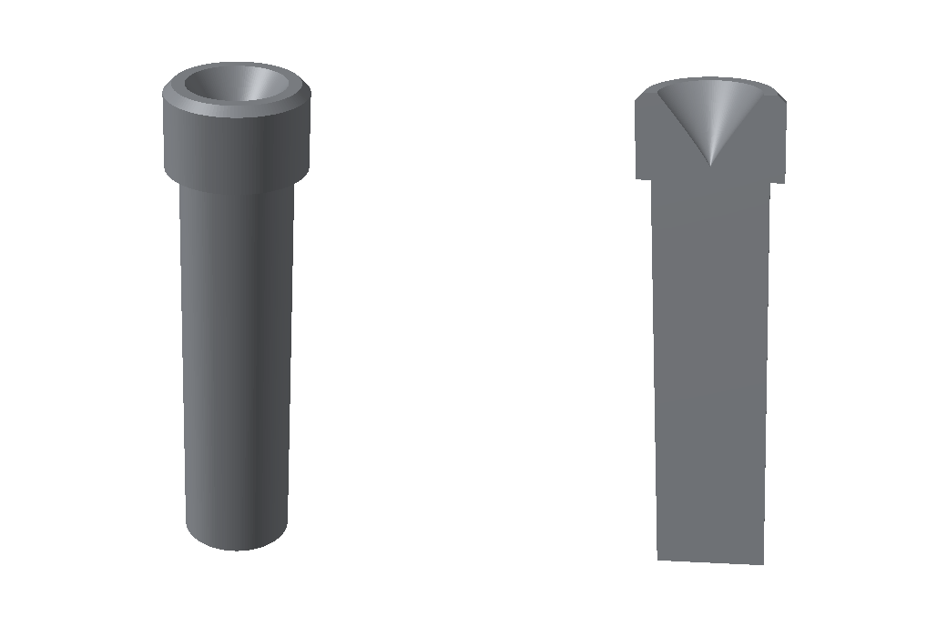 3D-printable fuel tank rivet cap seal tool for ProSeal on Van's RV AN426AD3 rivets, with cutaway of the cone-shaped cup