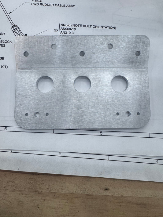 RV-8 rudder pedal extension, view 2
